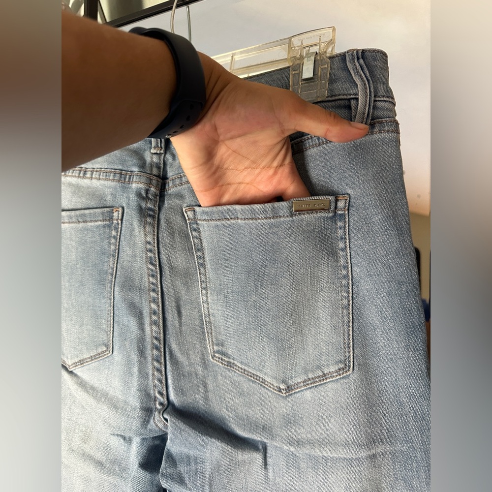 White House Black Market High Rise Slim Ankle Light Denim w Velvet Piping - Picture 8 of 9